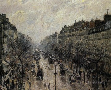  Manan Pintura - Boulevard Montmartre mañana brumosa 1897 Camille Pissarro